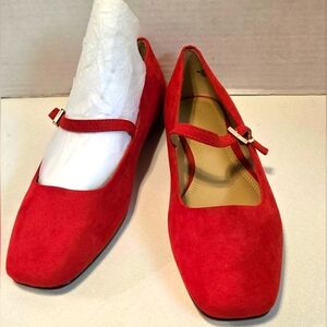 H&M Vibrant Red Loafers with Buckle